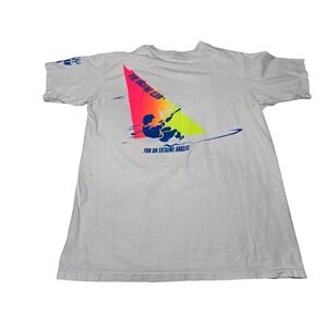 Vintage Estée Lauder Vassar College Windsurfing Tee XL USA 90s‎ Promo Neon